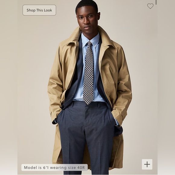 NWT Mens JCrew Ludlow tan trench coat car coat rain jacket cotton Khaki BS470 - Picture 3 of 13